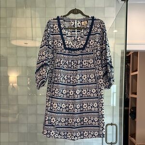 Navy and White Floral Tunic Dress
